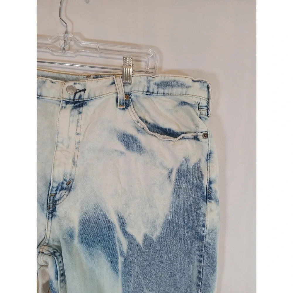 LEVI'S MENS 511  SHORTS DENIM INDIGO & OFF-WHITE SIZE 38 Raw Hem Distressed